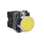 Schneider Harmony XB2 Push Button Metal Flush Yellow Tombol Tekan Kuning 22mm 1NO Spring XB2BA51C