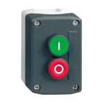 Schneider Kotak Kontrol Box Panel Kendali Terpasang Hitam Untuk Tombol Start Stop Hijau Merah 1NO+1NC XALD213