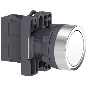 round white push-button Ø 22 - flush spring return - 1NO