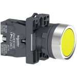 Schneider Harmony XA2 Push Button Flush Yellow Tombol Tekan Kuning 22mm 1NO Spring XA2EA51