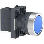Schneider Harmony XA2 Push Button Flush Blue Tombol Tekan Biru 22mm 1NO Spring XA2EA61
