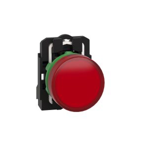 red complete pilot light Ø22 plain lens with integral LED 24V