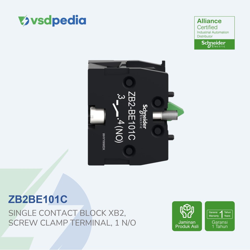 Single contact block, Easy Harmony XB2, screw clamp terminal, 1NO