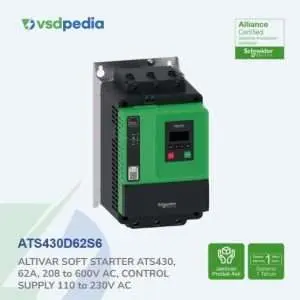 Schneider Soft Starter ATS430 62A 208-600VAC 30kW ATS430D62S6 Pengganti ATS22D62Q