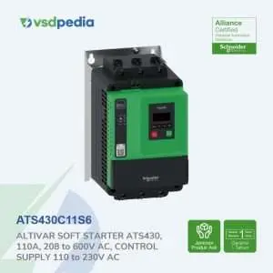 Schneider Soft Starter ATS430 110A 208-600VAC 55kW ATS430C11S6 Pengganti ATS22C11Q