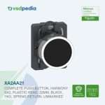 Schneider Harmony XA2 Push Button Flush Black Tombol Tekan Hitam 22mm 1NO Spring XA2AA21 Pengganti XA2EA21