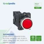 Schneider Harmony XA2 Illuminated Push Button Red Tombol Iluminasi Merah 22mm 24V AC/DC 1NC Spring XA2AW34B2 Pengganti XA2EW34B2