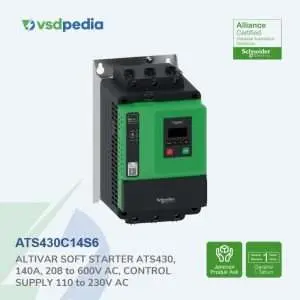 Schneider Soft Starter ATS430 140A 208-600VAC 75kW ATS430C14S6 Pengganti ATS22C14Q