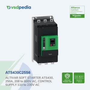 Soft starter, Altivar Soft Starter ATS430, 250A, 208 to 600V AC, control supply 110 to 230V AC