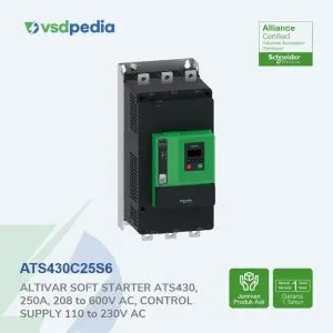 Schneider Soft Starter ATS430 250A 208-600VAC 132kW ATS430C25S6 Pengganti ATS22C25Q