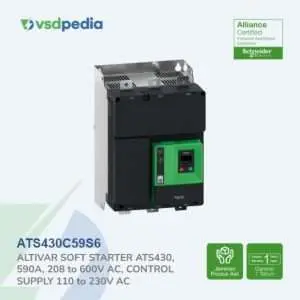 Schneider Soft Starter ATS430 590A 208-600VAC 315kW ATS430C59S6 Pengganti ATS22C59Q