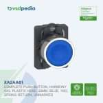 Schneider Harmony XA2 Push Button Flush Blue Tombol Tekan Biru 22mm 1NO Spring XA2AA61 Pengganti XA2EA61