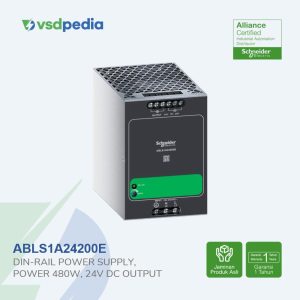 single phase power supply, 100 to 240V AC input, 24V DC output, 480W, Din-rail, IP20