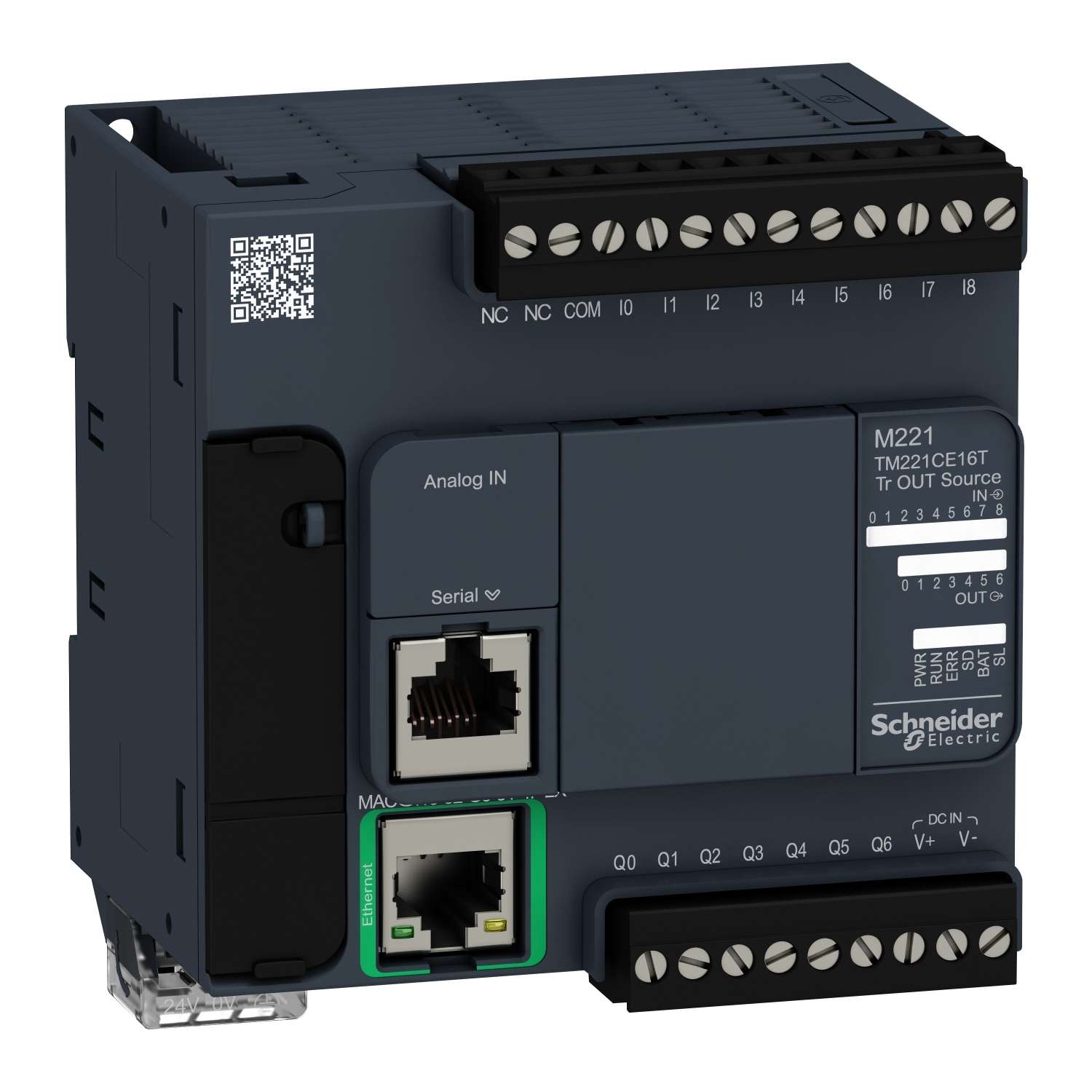 Schneider PLC Modicon Programmable Logic Controller M221 16 I/O 24VDC Transistor Ethernet TM221CE16T